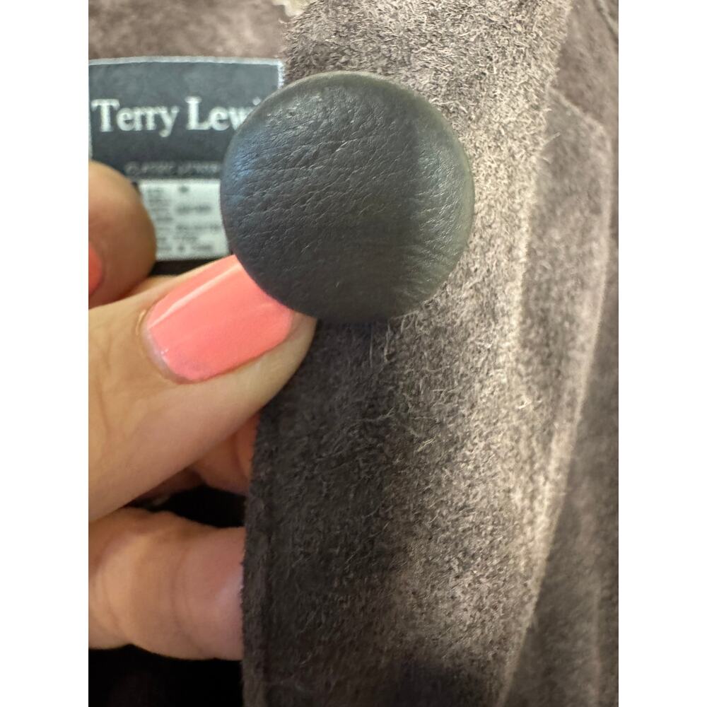 Terry Lewis Chocolate Brown Suede/Leather Size: Medium Oversized - Picture 6 of 7